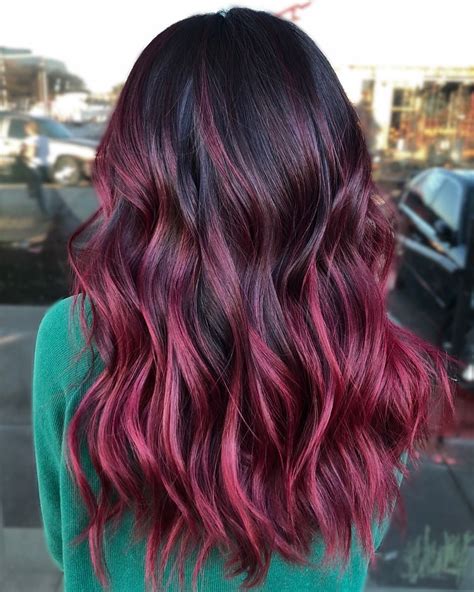 burgundy ombre hairstyles|burgundy hair color on black.